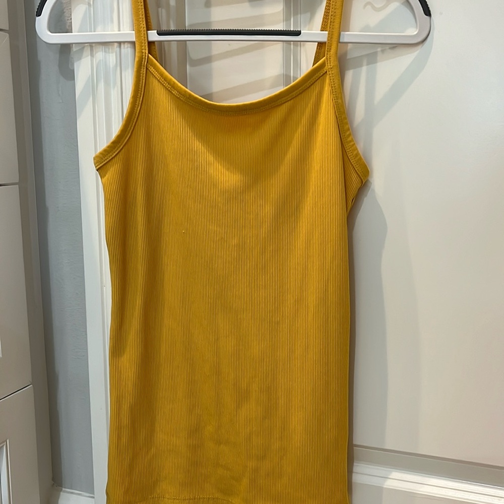 Mustard Ribbed Camisole Tank Top